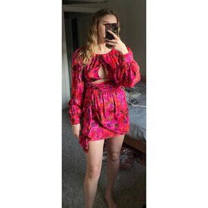 For Love & Lemons Lauren Dress – Pink Floral Print, Size M